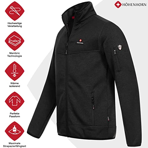 Höhenhorn Tacul Herren Jacke Fleece Strickjacke Dunkelgrau Gr. L - 2